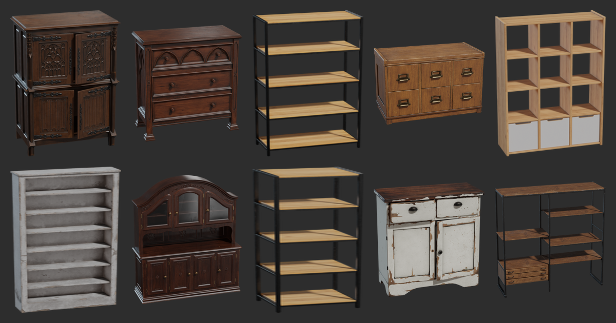 Models Furniture > Shelves • Poly Haven